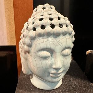 Ceramic Head Scents Holder light green Cracked Look Painted